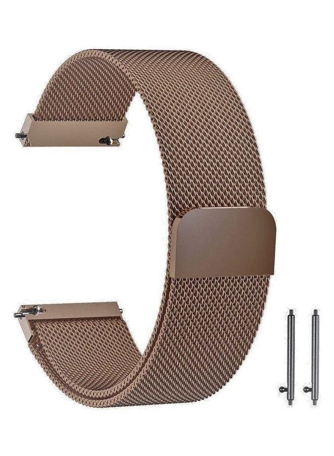 NIBEMINENT Loop Stainless Steel Smartwatch Strap Band For Huawei GT2/GT Brown  - Image 1