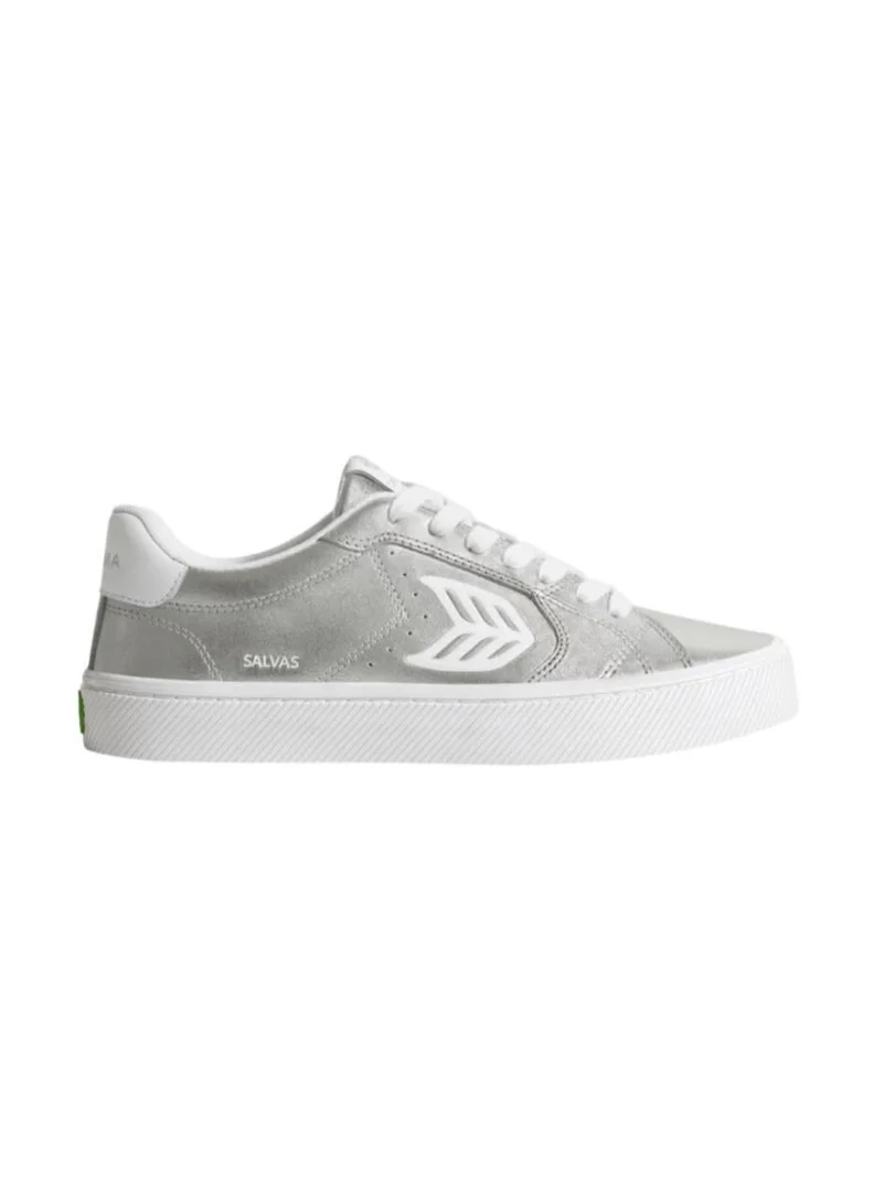 كاريوما SALVAS Metallic Silver Leather White Logo Sneaker