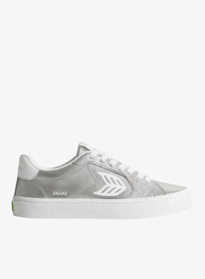 كاريوما SALVAS Metallic Silver Leather White Logo Sneaker