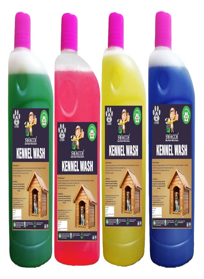 swacch Kennel Wash (500ml) (Combo Pack of 4) Mogra, Rose, Lemon & Lavender I Pet Stain & Odour Remover I Pet Floor Cleaner Liquid I Dog and Cat Friendly - Image 1
