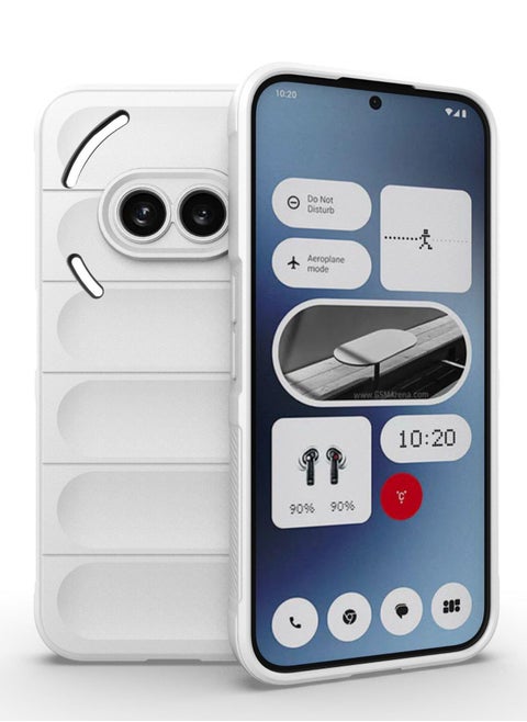 Silicone Case for Nothing Phone (2a), Heavy Duty Shockproof & Scratch Soft Case Cover with Liquid Silicone Rubber Skin and Plush Lining  White