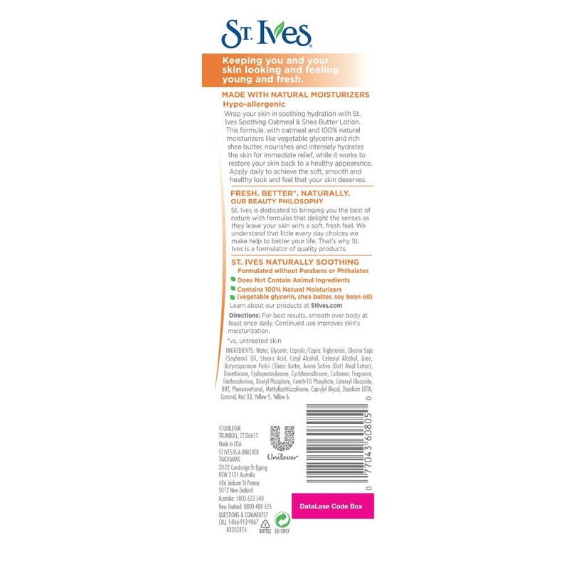 St. Ives Nourish & Soothe, Oatmeal & Shea Butter Body Lotion 21 Fl Oz - Image 2