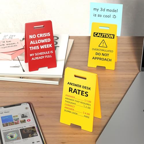 NiOffice Funny Office Decor Desk Signs 3 Pack - Novelty Boss Gifts for Women Men Office Decorations Principal Coworker Teacher Appreciation - White Elephant Funny Desk Accessories for Work - Image 2