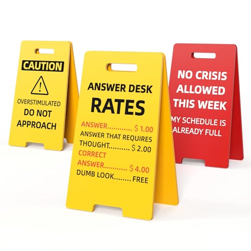 NiOffice Funny Office Decor Desk Signs 3 Pack - Novelty Boss Gifts for Women Men Office Decorations Principal Coworker Teacher Appreciation - White Elephant Funny Desk Accessories for Work - Image 1