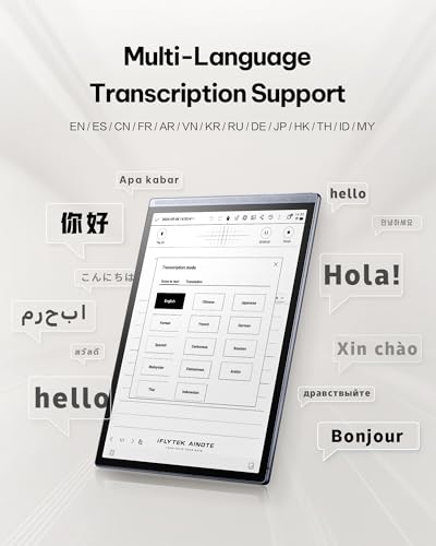 iFLYTEK حزمة iFLYTEK AINOTE Air 2 - غلاف فوليو أسود، جهاز لوحي لتدوين الملاحظات بحجم 8.2 بوصة، أوراق كتابة رقمية، دفتر ملاحظات رقمي مع قلم، تحويل الصوت إلى نص، دعم متعدد اللغات لـ ChatGPT - Image 3