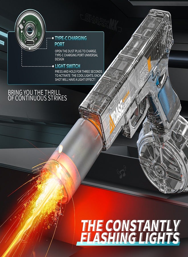 سمكة قرش مسدس ماء كهربائي للأطفال مع مؤثرات إضاءة LED، سعة كبيرة، أوتوماتيكي بالكامل، للأنشطة الخارجية، حفلات المسبح، الشاطئ، هدية مثالية للصيف - Image 4