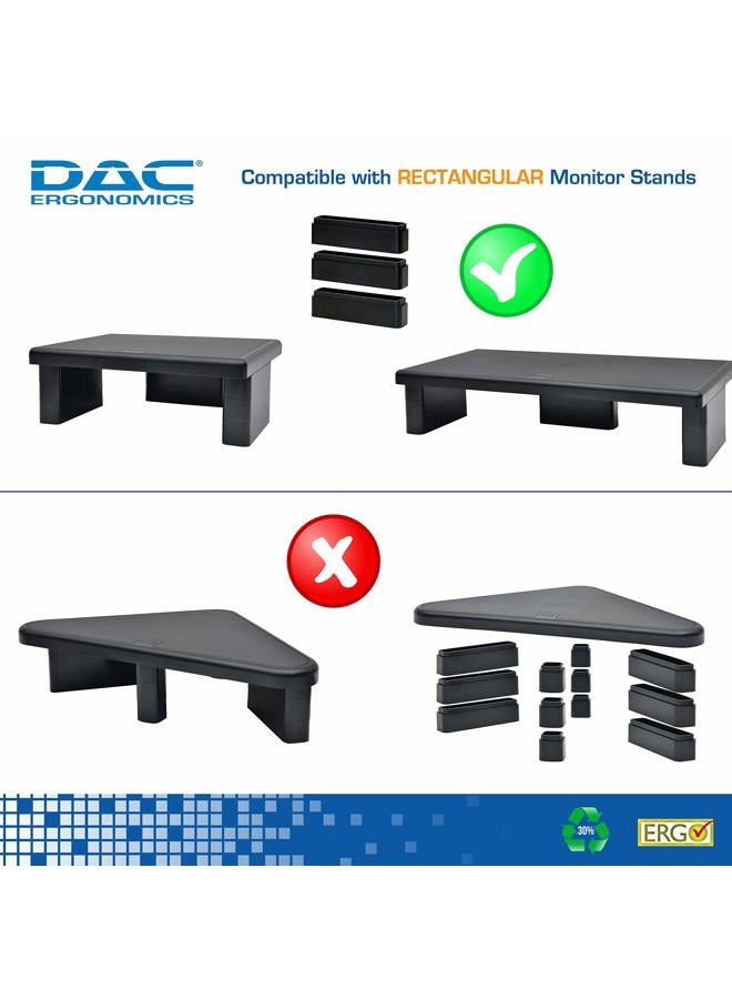 Dac Stax Leg Block Kit for Height-Adjustable Rectangular Monitor Stand, 3-Piece, Raise Monitor Riser by 1-1/4" - Image 3