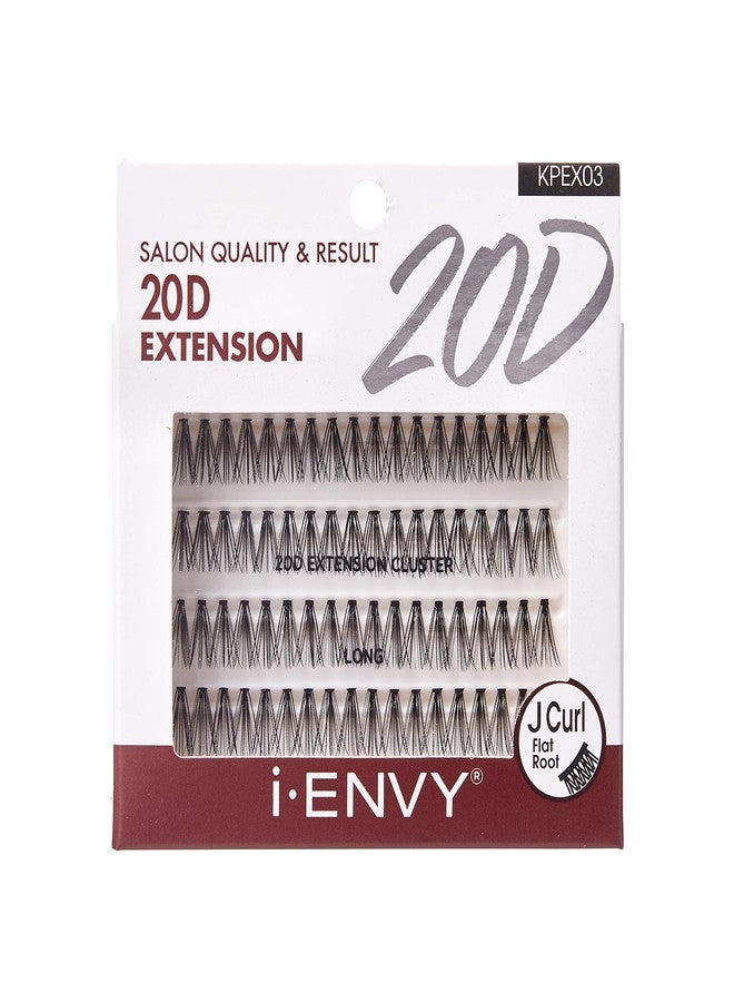 i.Envy i-ENVY 20D Extension Cluster Individual Lashes (Long, 2 PACK) Flat Root Seamless Application Perfect For DIY Lash Extension - Image 2