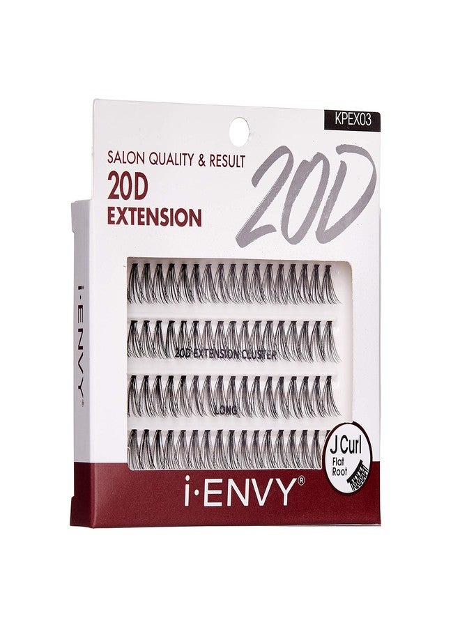i.Envy i-ENVY 20D Extension Cluster Individual Lashes (Long, 2 PACK) Flat Root Seamless Application Perfect For DIY Lash Extension - Image 3
