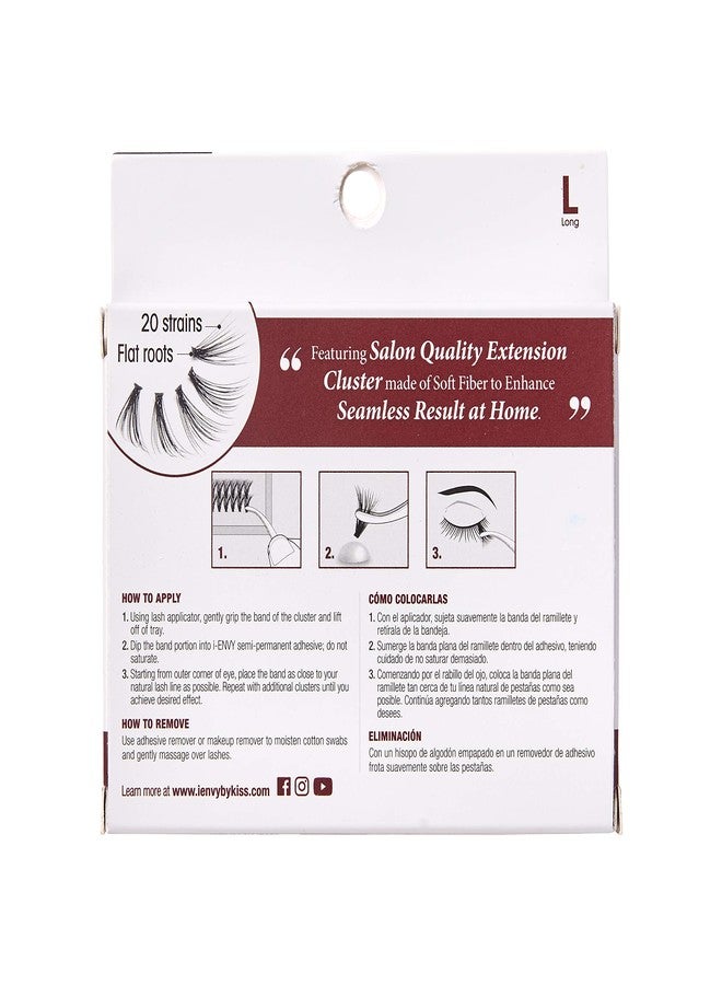 i.Envy i-ENVY 20D Extension Cluster Individual Lashes (Long, 2 PACK) Flat Root Seamless Application Perfect For DIY Lash Extension - Image 4