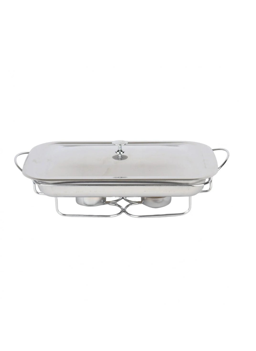 HOMEVEO Buffet Warmer for Serving and Keeping Food Hot Stainless Steel with 2 Wax Heater Bases 2.5L Silver 