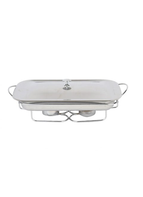 Buffet Warmer for Serving and Keeping Food Hot Stainless Steel with 2 Wax Heater Bases 2.5L Silver