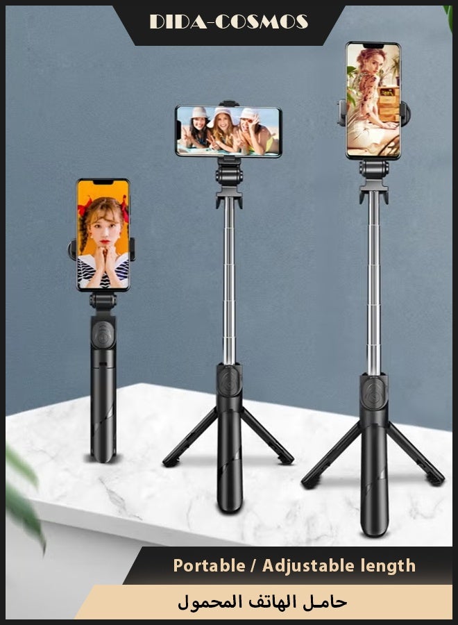 dida-cosmos Phone Tripod, Selfie Stick, Extendable Selfie Stick Tripod with Wireless Remote and Tripod Stand, Portable, Lightweight, Compatible with iPhone Samsung Huawei Smartphone and More - Image 1