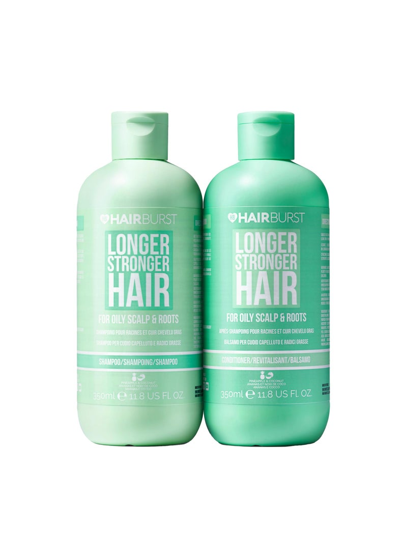 HAIR BURST - Shampoo & Conditioner Set for Oily Hair — Deep Cleansing, Purifying & Hydrating with Tropical Aroma - Promotes Growth, Reduces Hair Loss-Free of SLS, Silicones & Parabens - Made in UK - Image 1