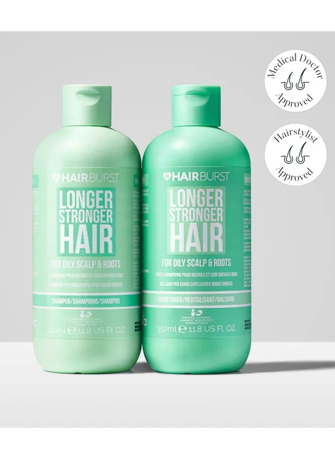 HAIR BURST Shampoo & Conditioner Set for Oily Hair — Deep Cleansing, Purifying & Hydrating with Tropical Aroma - Promotes Growth, Reduces Hair Loss-Free of SLS, Silicones & Parabens - Made in UK