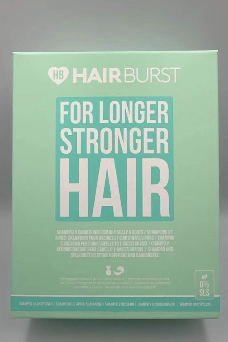 HAIR BURST SHAMPOO & CONDITIONER FOR LONGER, STRONGER, OILY SCALP AND ROOTS — Deep Cleansing, Purifying & Hydrating with Tropical Aroma - Promotes Growth, Reduces Hair Loss-Free of SLS, Silicones & Parabens - Made in UK