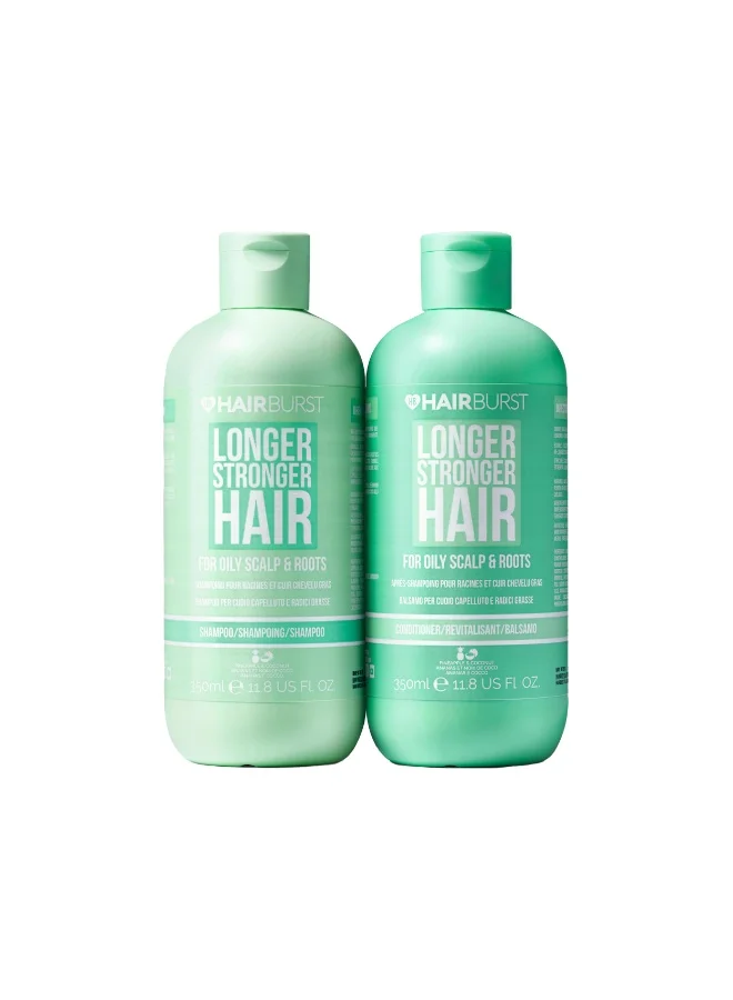 HAIR BURST Shampoo & Conditioner Set for Oily Hair-Deep Cleansing, Purifying & Hydrating with Tropical Aroma - Promotes Hair Growth, Reduces Hair Loss-Free of SLS, Silicones & Parabens - Made in UK