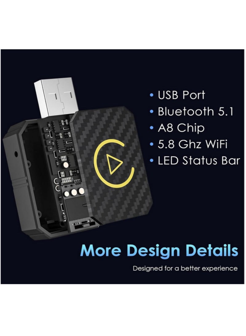 Generic 2 in 1 Wireless CarPlay Android Auto Adapter Convert Wired AA CarPlay to Wireless USB C Compatible WiFi BT 5.0 Stable Connection for iPhone Android Mini Dongle Box for Cars  - Image 2