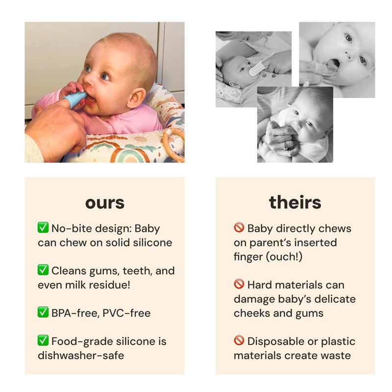 oogiebear Baby Finger Brush & Tongue Scraper - Gentle Oral Care, Soft Silicone, BPA-Free, for Infants & Toddlers - Image 4