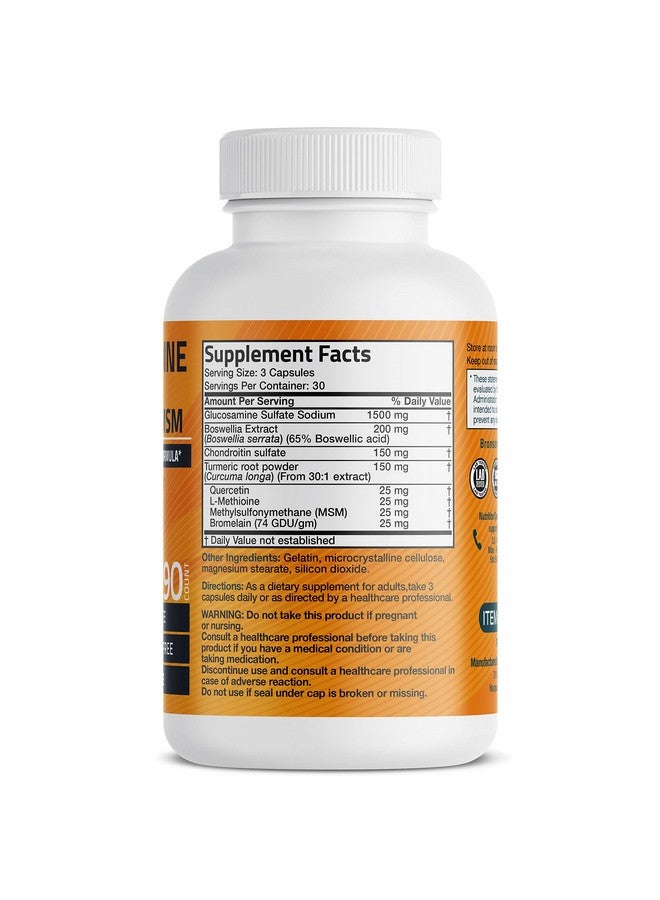 Bronson Glucosamine Chondroitin Turmeric  Msm Advanced Joint  Cartilage Formula Supports Healthy Joints Mobility  Cartilage Nongmo 90 Capsules  - Image 2