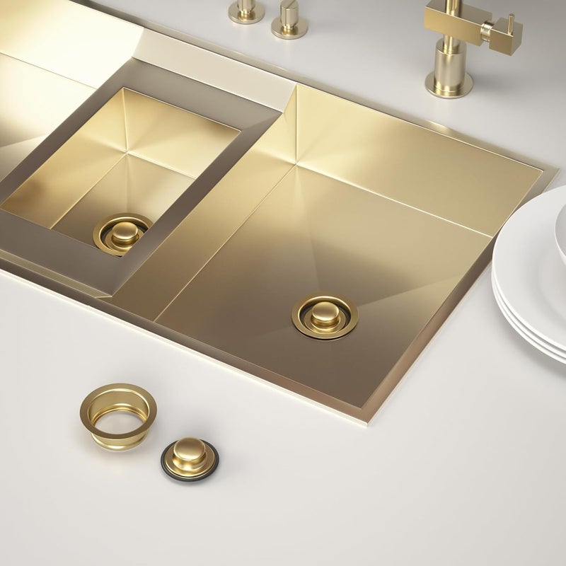 SettleDown Kitchen Sink Garbage Disposal Flange and Sink Stopper,fit Stainless Steel 3-1/2 inch Standard Sink Drain Opening Kitchen Sink Replacement Accessories (Gold Bright) - Image 5