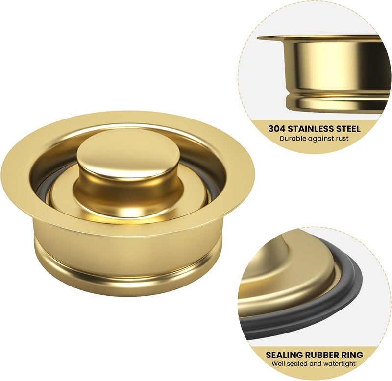 SettleDown Kitchen Sink Garbage Disposal Flange and Sink Stopper,fit Stainless Steel 3-1/2 inch Standard Sink Drain Opening Kitchen Sink Replacement Accessories (Gold Bright) - Image 3