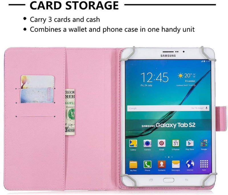نيو شاين غطاء العالمي للأجهزة اللوحية مقاس 6.5-7.5 بوصة، غطاء حافظة واقف ملون لأجهزة Samsung Galaxy اللوحية مقاس 7.0 بوصة، وAmazon Kindle Fire 7/HDX 7 وغيرها من الموديلات بحجم 7 بوصة تقريبًا - آيس كريم وحيد القرن - Image 2