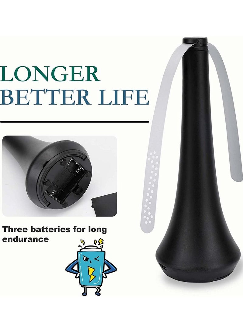 SYOSI - Fly Repellent Fan for Flies, Fly Fan Keep Pesky Flies Off Table and Food, Food Protector Electric Fan Portable Fly Trap, Flying Insects Deterrent Fan with Lightweight Soft Touch Blades, Black - Image 1