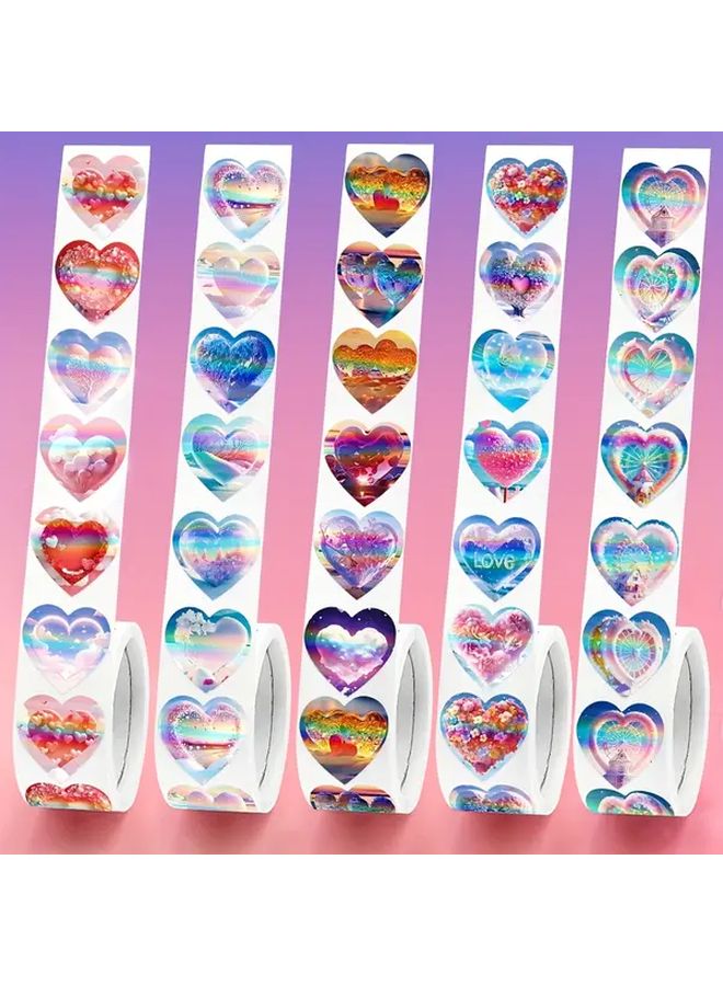 نموذج L039 CSJ ملصقات قلب ثلاثية الأبعاد 1000 قطعة زينة الفالنتين ذاتية اللصق - Image 4