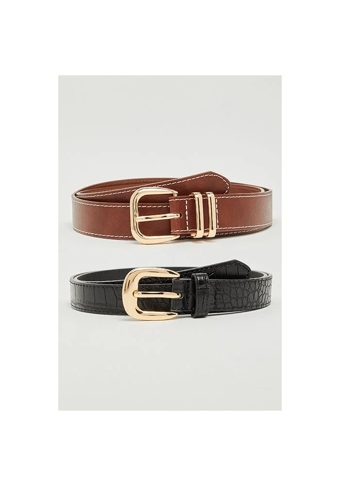 2 Pack Textured Belts
