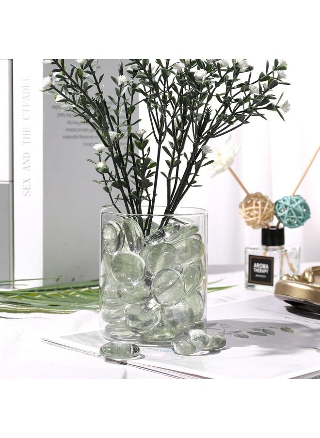 DomeStar DomeStar 1LB Flat Glass Marbles, 30-35PCS Large Glass Beads Transparent Decorative Glass Pebbles Clear Gemstone Flat Glass Stones for Crafts Vase Fillers Fish Tank Aquarium DIY (1.1"-1.4")  - Image 5