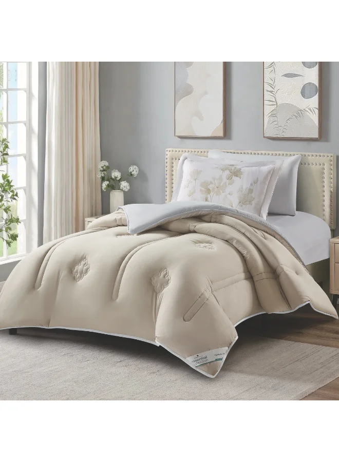 دوناتيلا طقم مفرش ريجنت 4 قطع مقاس مفرد ونص 120 × 200 سم بحشوة ثابتة رمادي بنفسجي