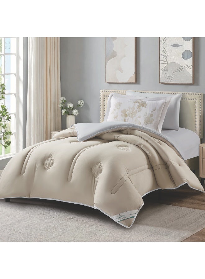 Donetella Bedding Comforter Set, Single Size Fits 120x200 cm - 4-Pcs Digital Print Quilted Bed Set, Microfiber Fabric - 1 Comforter, 1 Fitted Sheet, 1 Pillowcase And  1 Pillow Sham - Image 1