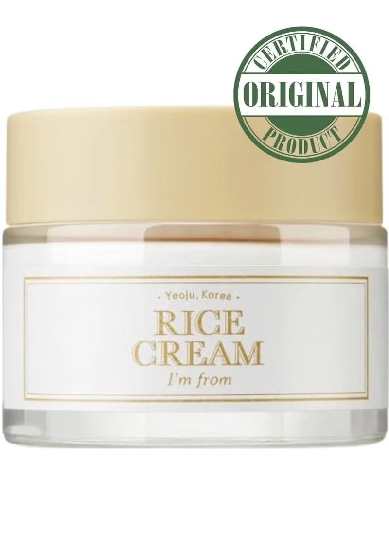I'M FROM I'm from Rice Cream, 41% Rice Bran Essence with Ceramide, Glowing Look, Improves Moisture Skin Barrier, Nourishes Deeply, Smoothening to Even Out Skin Tone, K Beauty  - Image 1