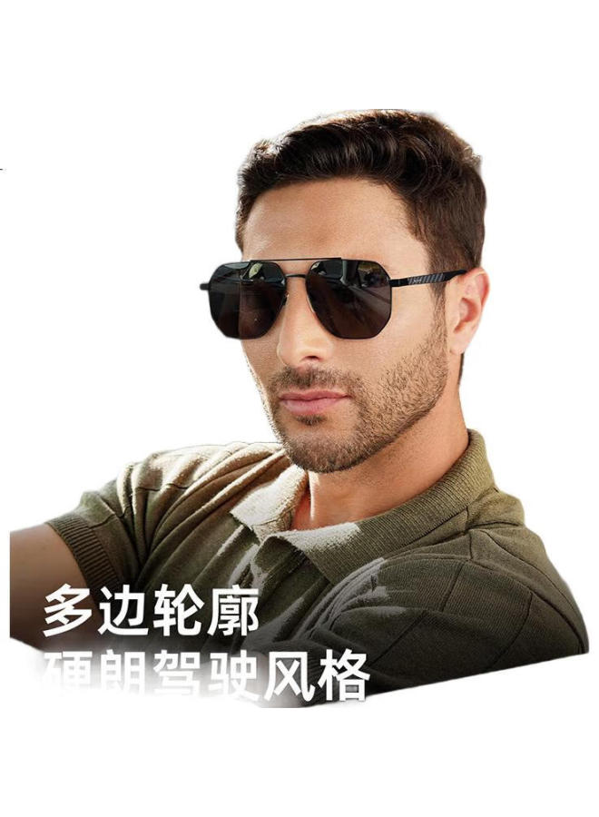 HLA Polarized Sunglasses Ultra-Light Carbon Fiber High-End Men'S Sunglasses Driving Special Glasses Gun Frame Grey Lens - Image 2