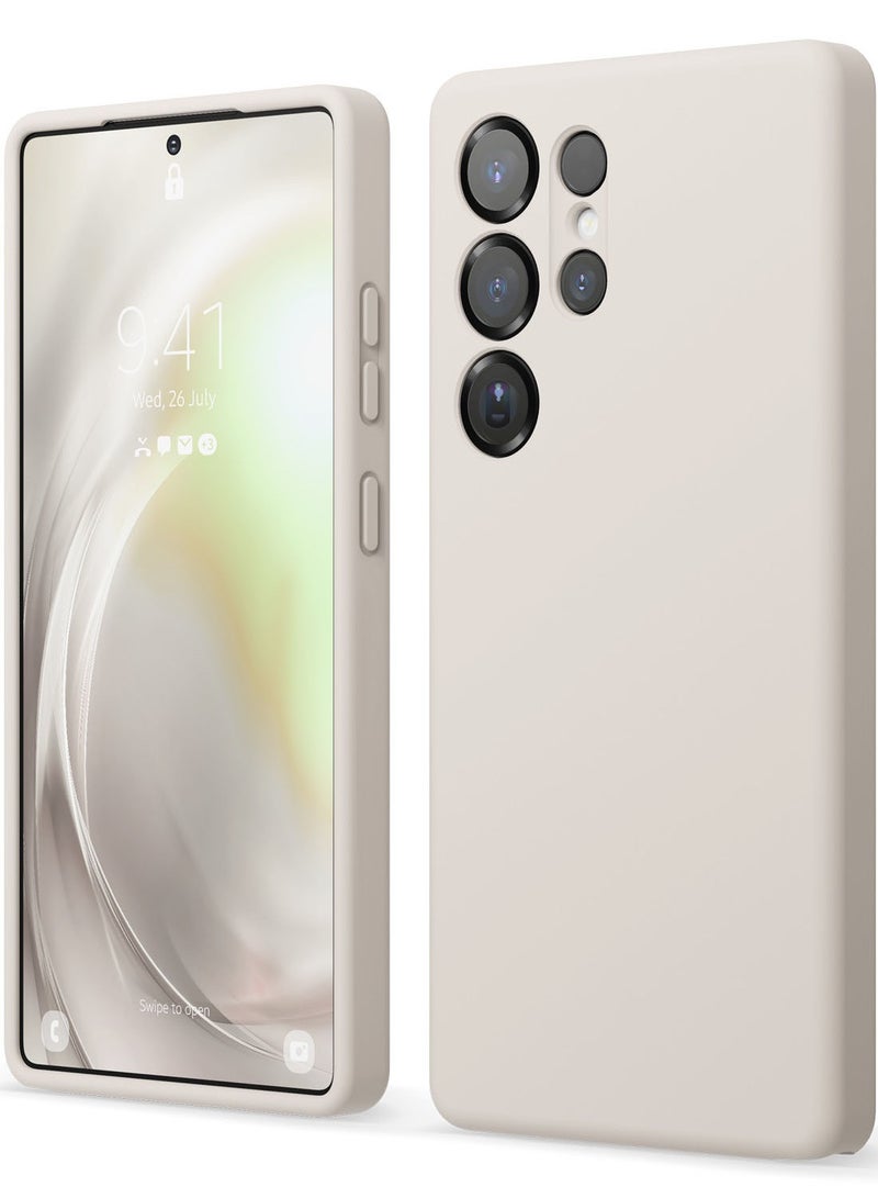 Elago Liquid Silicone for Samsung Galaxy S25 ULTRA Case Cover Full Body Screen Camera Protective, Shockproof, Slim, Anti-Scratch Soft Microfiber Lining - Stone - Image 1