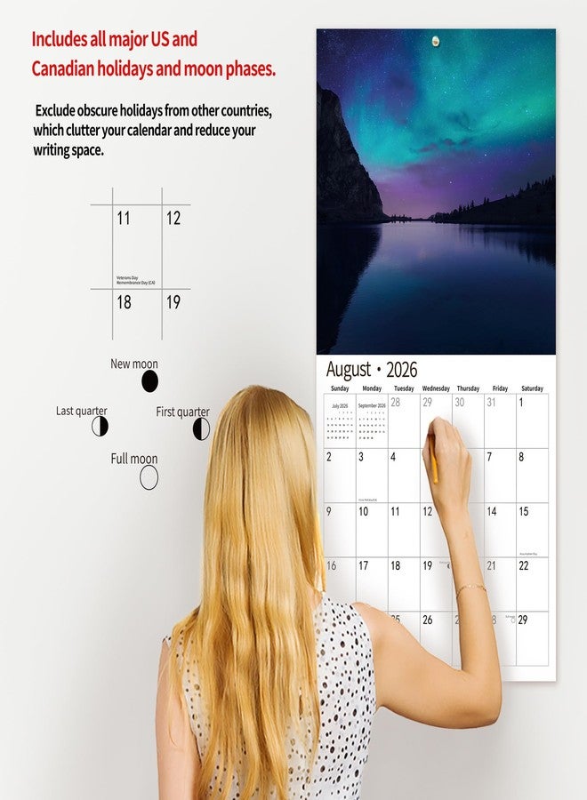 windrio 2026 Wall Calendar,Calendar 2026, November 2025 - December 2026, Wall Calendar Aurora, 12" x 24" Opened,Full Page Months Thick & Sturdy Paper for Gift Perfect Calendar Organizing & Planning - Image 5