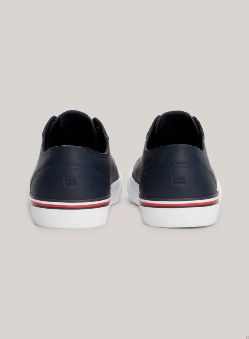 TOMMY HILFIGER Men's Signature Trim Logo Trainers -  Leather mix upper, Blue