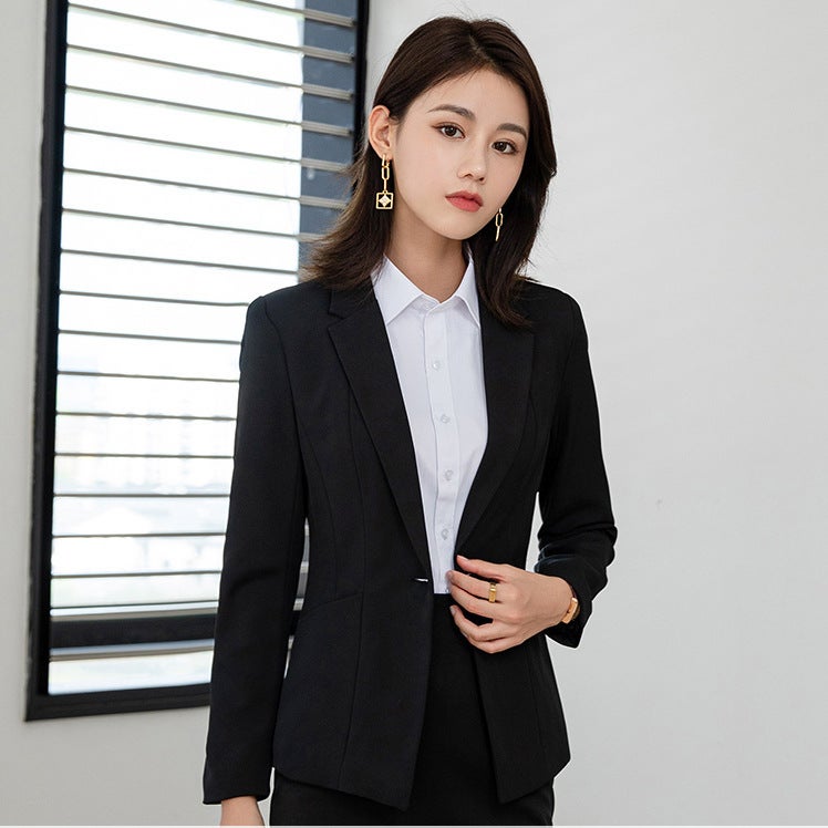 Men'S And Women'S Same Style Business Suit 2021 Long Sleeve Fashionable Elegant Work Clothes Black Casual Commuter Suit - Image 3