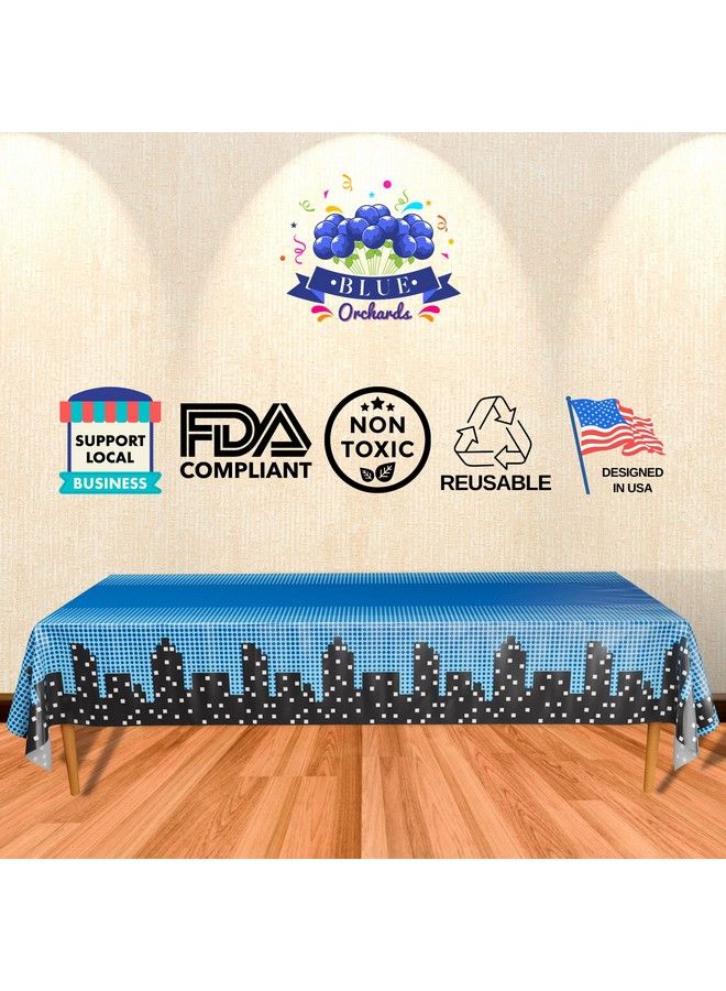 Blue Orchards Superhero Cityscape Table Covers (Pack Of 3) 108"X54" Xl Superhero Table Cloth For Parties Birthday Party Supplies Boy Birthday Party Decorations Super Hero Brithday Party - Image 4