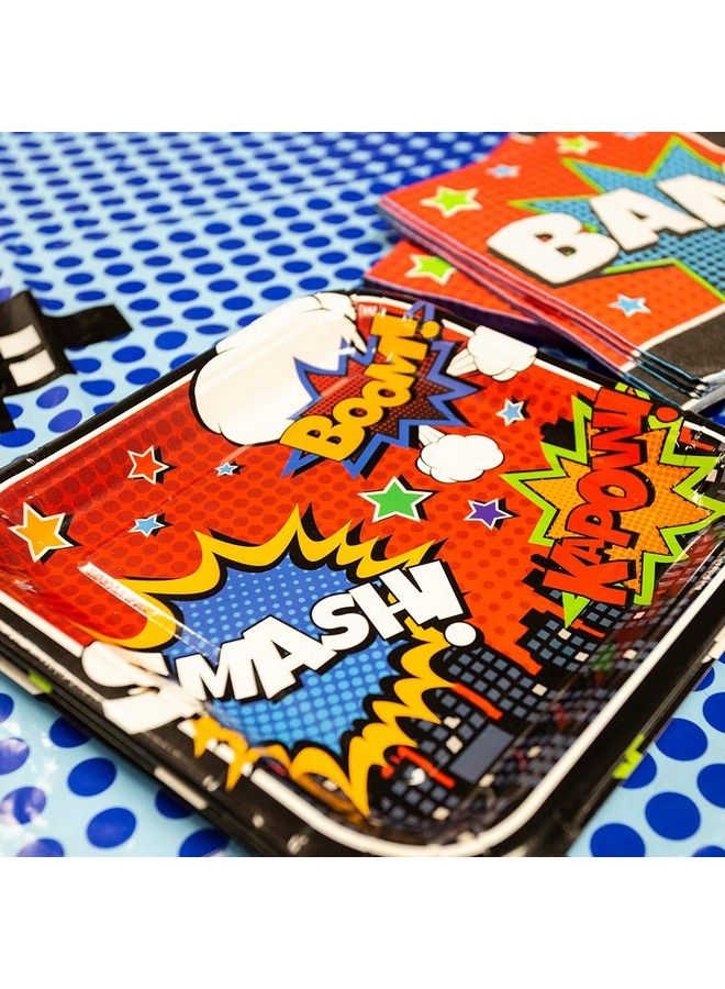 Blue Orchards Superhero Cityscape Table Covers (Pack Of 3) 108"X54" Xl Superhero Table Cloth For Parties Birthday Party Supplies Boy Birthday Party Decorations Super Hero Brithday Party - Image 5