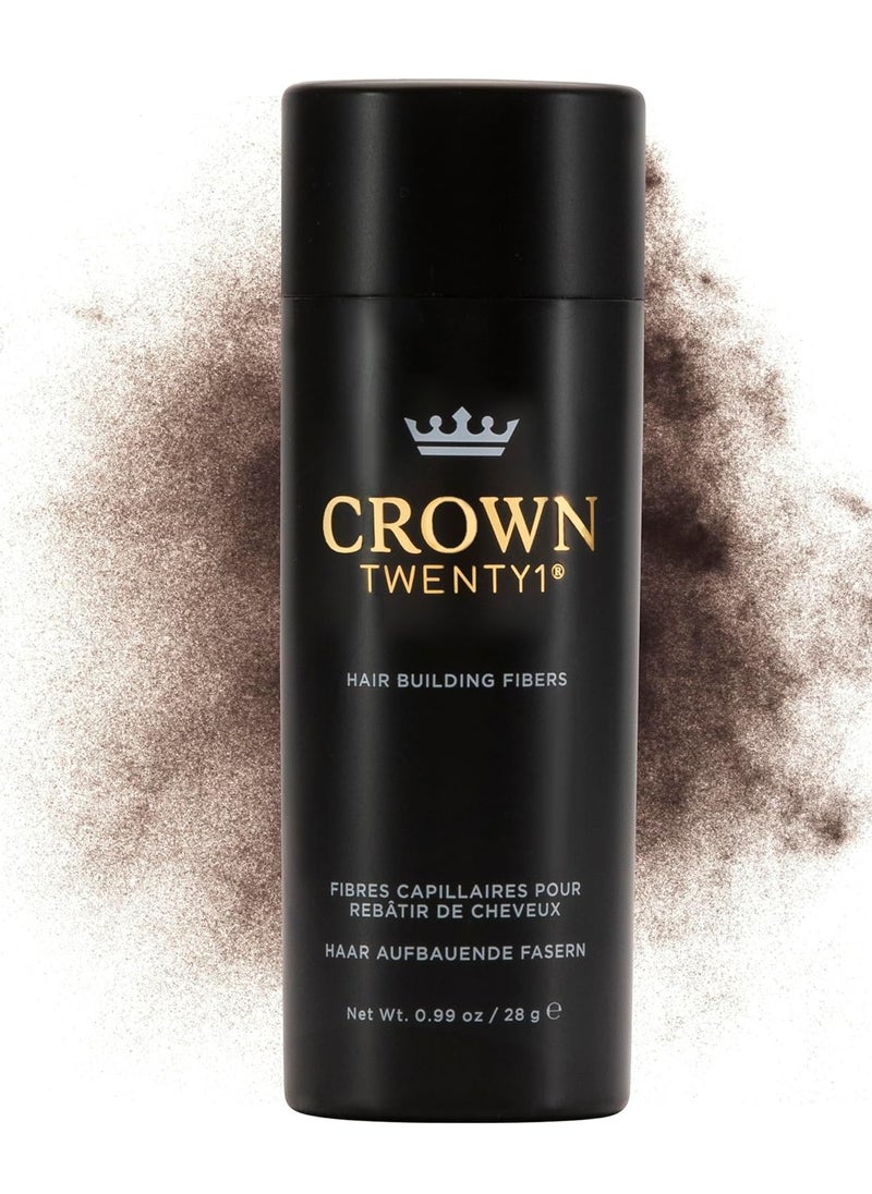 CROWN HAIR FIBERS - CROWN Hair Building Fibers for Fine & Thinning Hair (DARK BROWN) - Instantly Create Thicker Fuller Looking Hair - Best Natural Keratin Hair Loss Concealer - 13 Shades for Men & Women (0.99oz) - Image 1