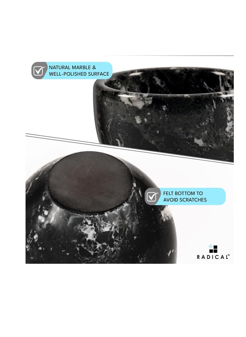 RADICALn Radicaln Marble Shaving Bowl 3'' Inches Black Handmade Shaving Cream Bowl - Marble Bowl For Shaving Foam, Shaving Soap Bowl - Shaving Kit Bowl, Barber Supplies & Bathroom Accessories  - Image 3