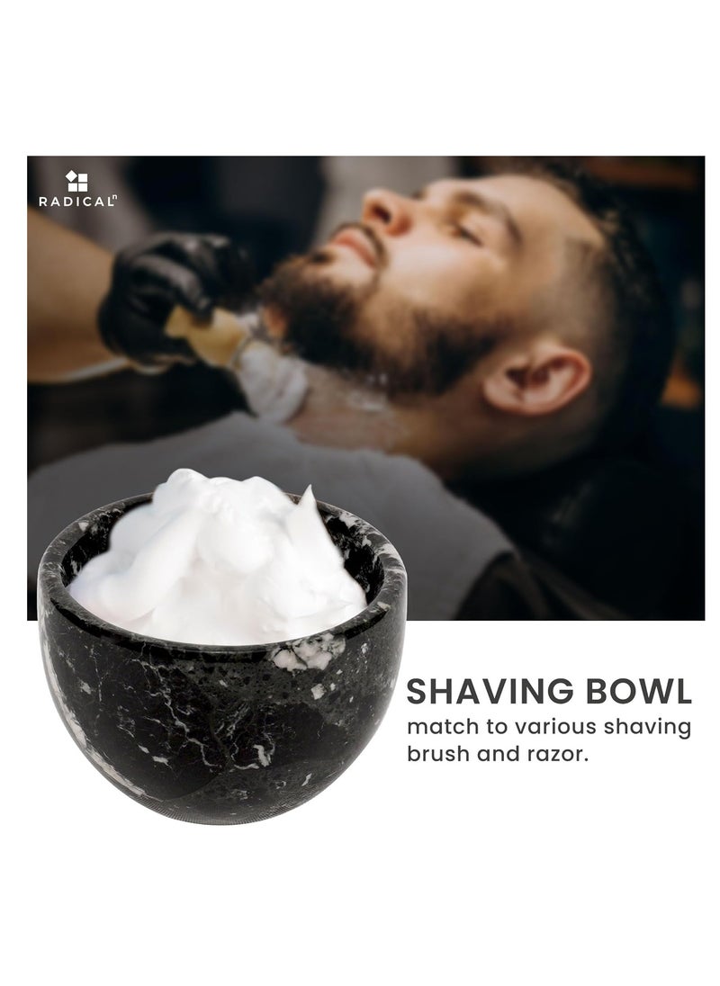 RADICALn Radicaln Marble Shaving Bowl 3'' Inches Black Handmade Shaving Cream Bowl - Marble Bowl For Shaving Foam, Shaving Soap Bowl - Shaving Kit Bowl, Barber Supplies & Bathroom Accessories  - Image 4