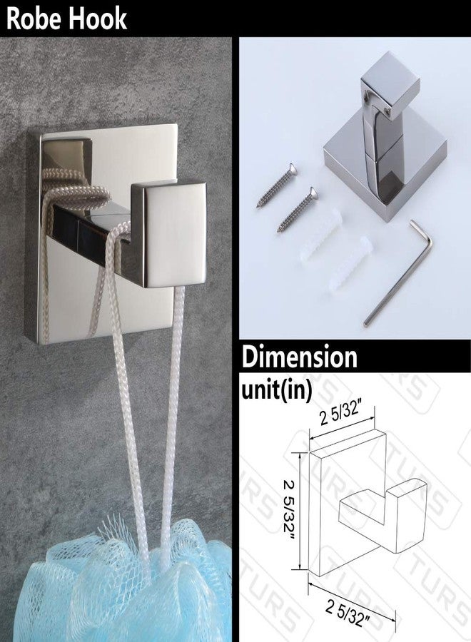 TURS Bathroom Accessories 4-Pieces Bathroom Hardware Set Polished Chrome Towel Bar Set Stainless Steel Towel Holder Set - Image 2