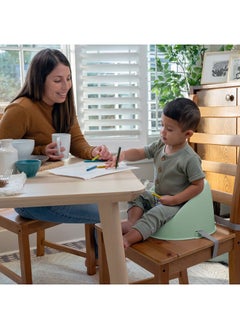ingenuity My Spot Easy-Clean Booster Seat – 3-Point Harness, Washable Straps, Secure Fit on Dining Chairs, Green (6–36 Months)  - Image 3