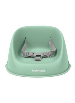 ingenuity My Spot Easy-Clean Booster Seat – 3-Point Harness, Washable Straps, Secure Fit on Dining Chairs, Green (6–36 Months)  - Image 1