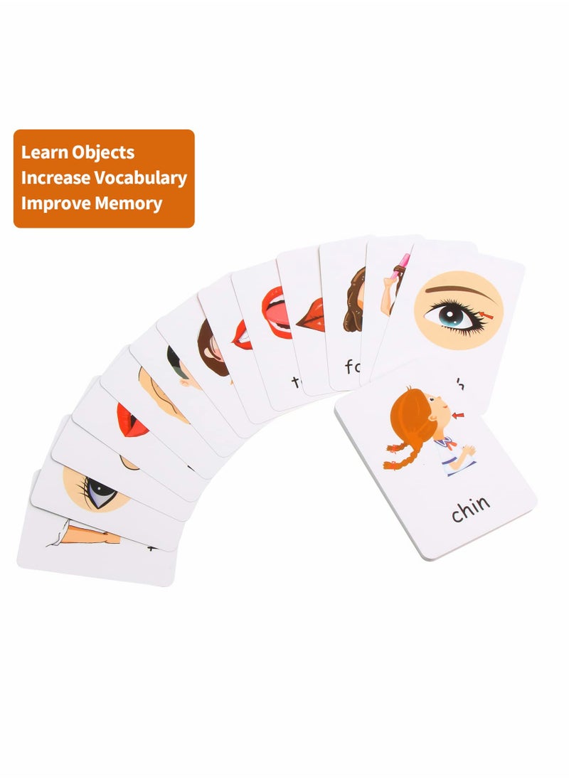 KASTWAVE Flash Cards for Toddlers Learn Bodys Fun Learning, 36 Pcs Body Parts Kids Pocket Card Baby Toys Children Pre-Kindergarten  - Image 3