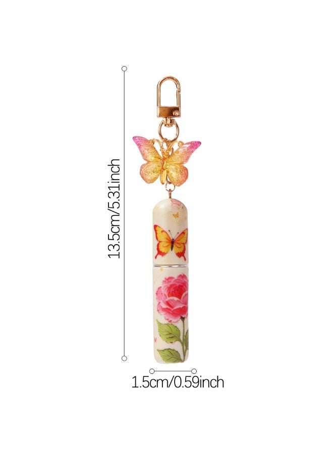 SHAOZHEN 2-piece set of portable mini refillable perfume sprayer bottles, travel sprayer perfume filling bottles, perfume pump boxes, small perfume sprayers, travel and outdoor filling pump boxes, beautiful butterfly pendant perfume sprayer bottles - Image 3
