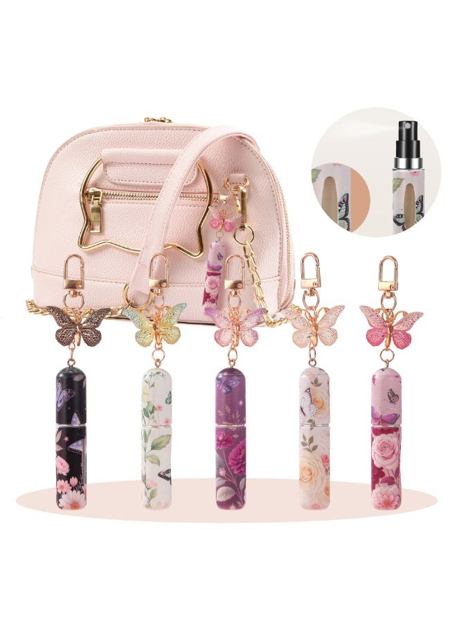 SHAOZHEN 2-piece set of portable mini refillable perfume sprayer bottles, travel sprayer perfume filling bottles, perfume pump boxes, small perfume sprayers, travel and outdoor filling pump boxes, beautiful butterfly pendant perfume sprayer bottles - Image 5